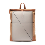 Mochila para portátil de poliéster reciclado con hebilla color marrón claro quinta vista