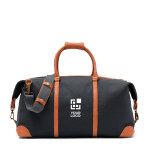 Bolsa de viaje de poliéster reciclado para fin de semana EcoStylish color gris oscuro vista de impresión