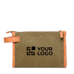 Neceser con logo elegante reciclado de calidad EcoJourney color verde vista de impresión