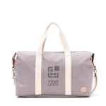 Bolsa de viaje reciclada con detalles en piel sintética Jasper color gris vista de impresión