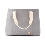 Elegante bolsa de playa con logo reciclada con asas dobles Jasper color gris
