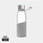 Botella de vidrio de borosilicato con funda 550ml Crystal Sporty Strap color gris