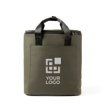 Mochila nevera repelente al agua de cuero sintético Trail Contempo color verde oscuro vista de impresión