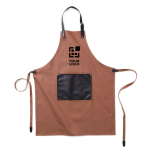 Delantal de algodón con detalles de cuero y cierre de hebilla Vegan vista de impresión