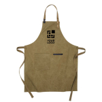 Delantal de materiales reciclados con bolsillo delantero Ecochic color verde oscuro vista de impresión