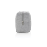 Neceser con logo fabricado en lona reciclada de 285 g/m2 EcoTrace Raw color gris cuarta vista