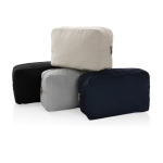 Neceser con logo fabricado en lona reciclada de 285 g/m2 EcoTrace Raw color gris vista general