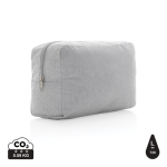 Neceser con logo fabricado en lona reciclada de 285 g/m2 EcoTrace Raw color gris