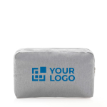 Neceser con logo fabricado en lona reciclada de 285 g/m2 EcoTrace Raw color gris vista de impresión
