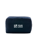 Neceser con logo fabricado en lona reciclada de 285 g/m2 color azul marino vista de impresión