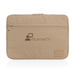 Funda para portátil personalizada poliéster reciclado 15,6'' color marrón claro vista con logo