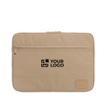 Funda para portátil personalizada poliéster reciclado 15,6'' color marrón claro vista de impresión
