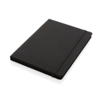 Libreta de materiales reciclados con elástico A5 hojas a rayas color negro segunda vista