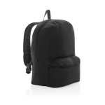 Mochila personalizada de lona reciclada sin teñir 285 g/m2 Ecotrace Raw color negro