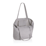 Bolsa de lona reciclada para compra con bolsillo 240 g/m2 EcoTrace Raw color gris segunda vista