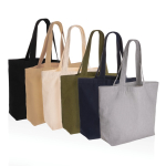 Bolsa de lona reciclada para compra con bolsillo 240 g/m2 EcoTrace Raw color gris vista general