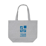 Bolsa de lona reciclada para compra con bolsillo 240 g/m2 EcoTrace Raw color gris vista de impresión