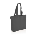 Bolsa de lona reciclada para compra con bolsillo 240 g/m2 EcoTrace Raw color gris oscuro