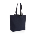 Bolsa de lona reciclada para compra con bolsillo 240 g/m2 EcoTrace Raw color azul marino