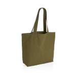 Bolsa de lona reciclada para compra con bolsillo 240 g/m2 EcoTrace Raw color verde oscuro