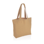 Bolsa de lona reciclada para compra con bolsillo 240 g/m2 EcoTrace Raw color marrón claro