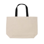 Bolsa personalizada grande de lona reciclada 240 g/m2 EcoTrace Raw color blanco roto segunda vista