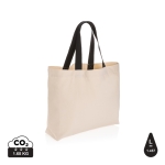 Bolsa personalizada grande de lona reciclada 240 g/m2 EcoTrace Raw color blanco roto
