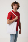 Bolsa promocional de lona reciclada sin teñir de 285 g/m2 EcoTrace Raw color blanco vista de impresión