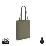 Bolsa promocional de lona reciclada sin teñir de 285 g/m2 EcoTrace Raw color verde oscuro