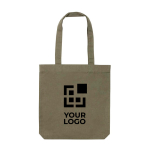 Bolsa promocional de lona reciclada sin teñir de 285 g/m2 EcoTrace Raw color verde oscuro vista de impresión