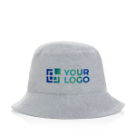 Sombreros personalizados de lona forma campana para verano EcoTrace Raw color gris vista de impresión