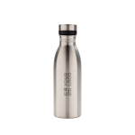 Botella de acero reciclado antifugas sin BPA 500ml color plateado vista de impresión
