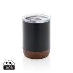 Vaso termo compacto con base de corcho 180ml Eco Cork Small color negro