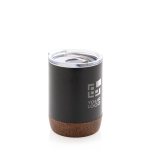Vaso termo compacto con base de corcho 180ml Eco Cork Small color negro vista de impresión