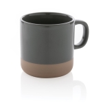 Taza publicitaria de cerámica esmaltada de diseño original 360ml Artisanal color gris oscuro