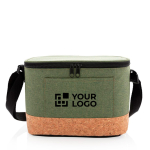 Nevera portátil con detalle de corcho para 6 latas Exclusive Small color verde jaspeado vista de impresión