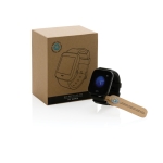 Smartwatch personalizados multifunción GreenTrack color negro vista con caja