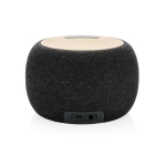 Altavoz Bluetooth de bambú y PET reciclado con sonido nítido NaturalBeat color gris oscuro cuarta vista