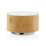 Altavoz Bluetooth 4.1 de bambú y ABS reciclado EcoBamboo color blanco tercera vista