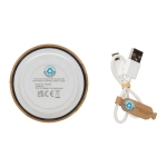 Altavoz Bluetooth 4.1 de bambú y ABS reciclado EcoBamboo color blanco quinta vista