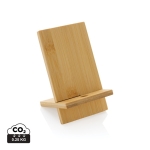 Soporte para móvil de bambú con orificio para cable de carga Nature FSC color madera