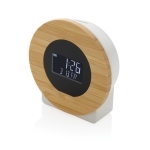 Reloj de sobremesa de plástico reciclado y bamú Bamboo Desk LCD color madera