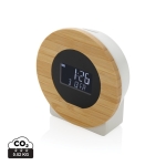 Reloj de sobremesa de plástico reciclado y bamú Bamboo Desk LCD color madera