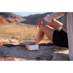 Fiambrera de PP reciclado certificado con tenedor Complete Bamboo Eco color blanco vista de ambiente 3