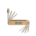 Herramienta personalizada Hex de madera con 8 funciones Multitool color madera vista de impresión
