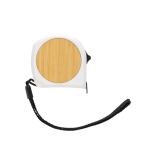 Flexómetro personalizado reciclado con muñequera Bamboo 5M/19mm color blanco tercera vista
