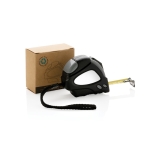 Flexómetro con parada automática reciclado Measure 3M/16mm color negro vista con caja