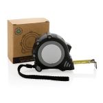 Flexómetro para empresas y publicidad con muñequera Grip 5M/19mm color negro vista con caja