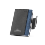 Agendas publicitarias originales de polipiel y poliéster A5 Timeshift color azul tercera vista