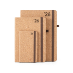 Agenda publicitaria con tapas de corcho y papel marfil A5 Natural color natural imagen con logo
